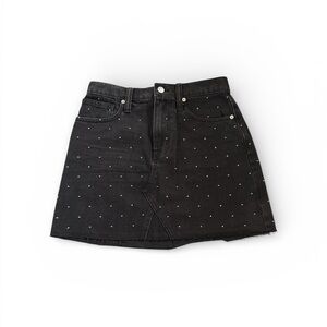 Madewell Rigid Denim A-Line Mini Skirt: Metallic Dots Edition